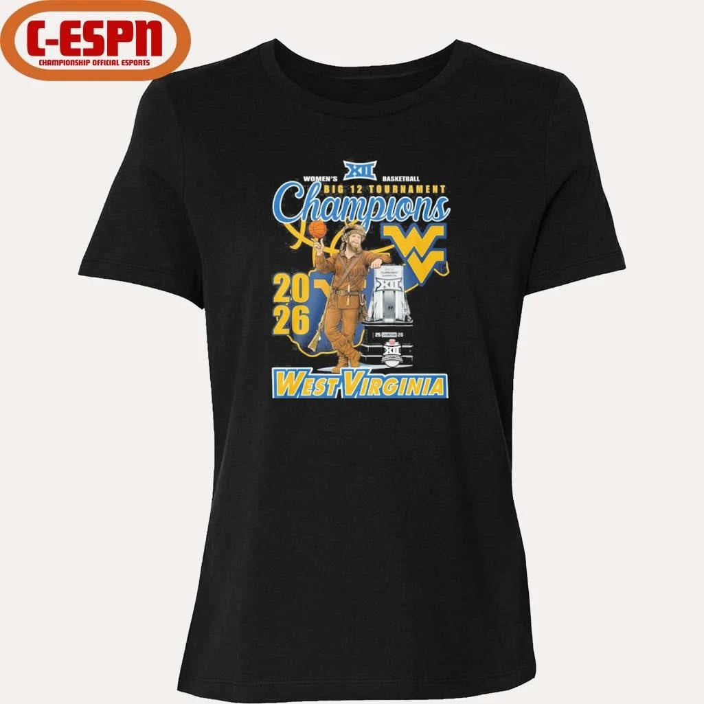 Official West Virginia Mountaineers Mascot 2026 Big 12 Women’s Basketball Tournament Champions Shirt