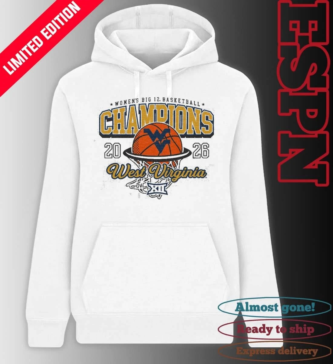 Official West Virginia Women’s Basketball Big 12 Champions 2026 Shirt