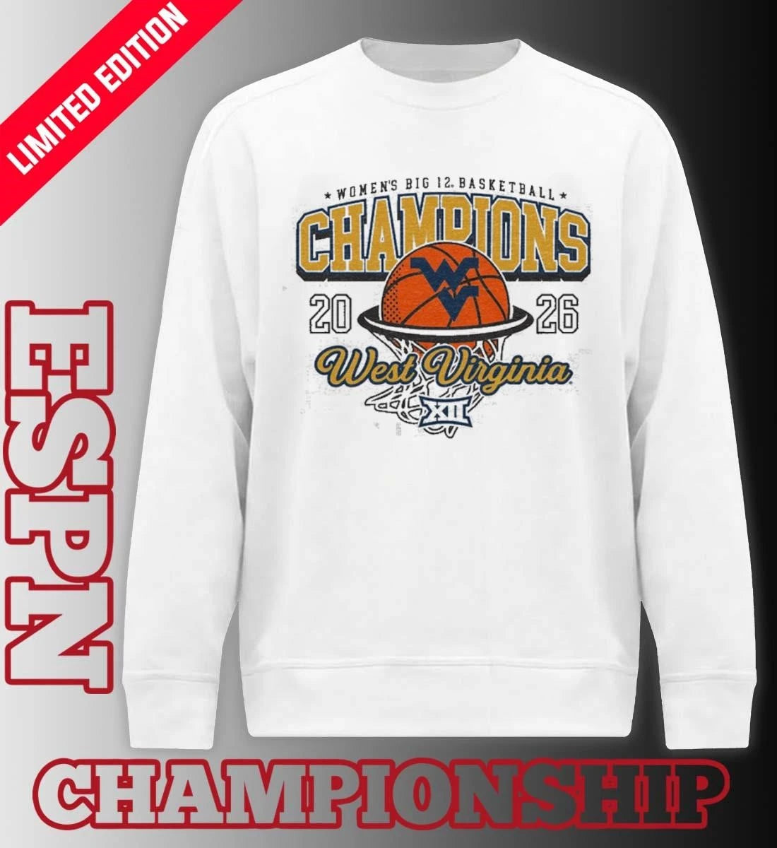 Official West Virginia Women’s Basketball Big 12 Champions 2026 Shirt