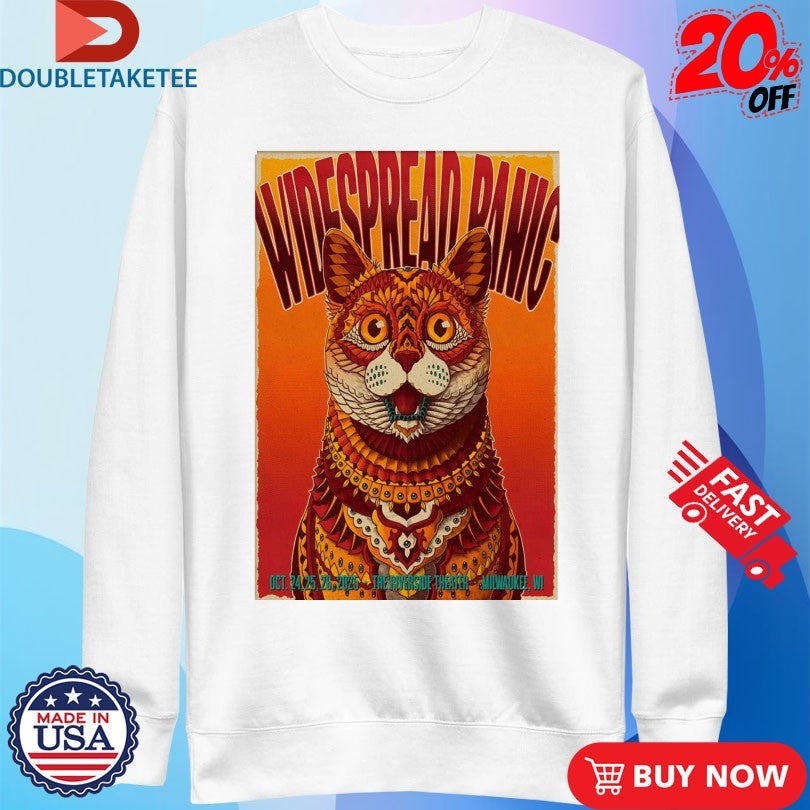 Official Widespread Panic In Milwaukee WI On Oct 24-26 2025 Cat Shirts