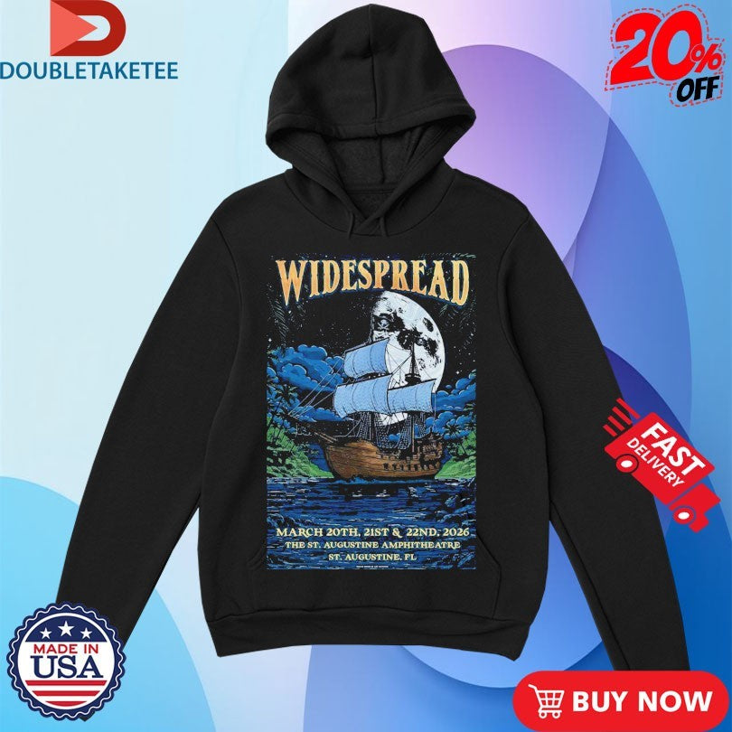 Official Widespread Panic Mar 21 &amp; 22 2026 Saint Augustine Amphitheatre Ship Boat Shirts