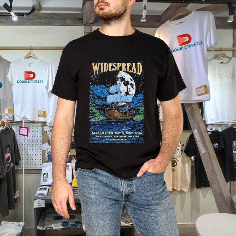 Official Widespread Panic Mar 21 &amp; 22 2026 Saint Augustine Amphitheatre Ship Boat Shirts
