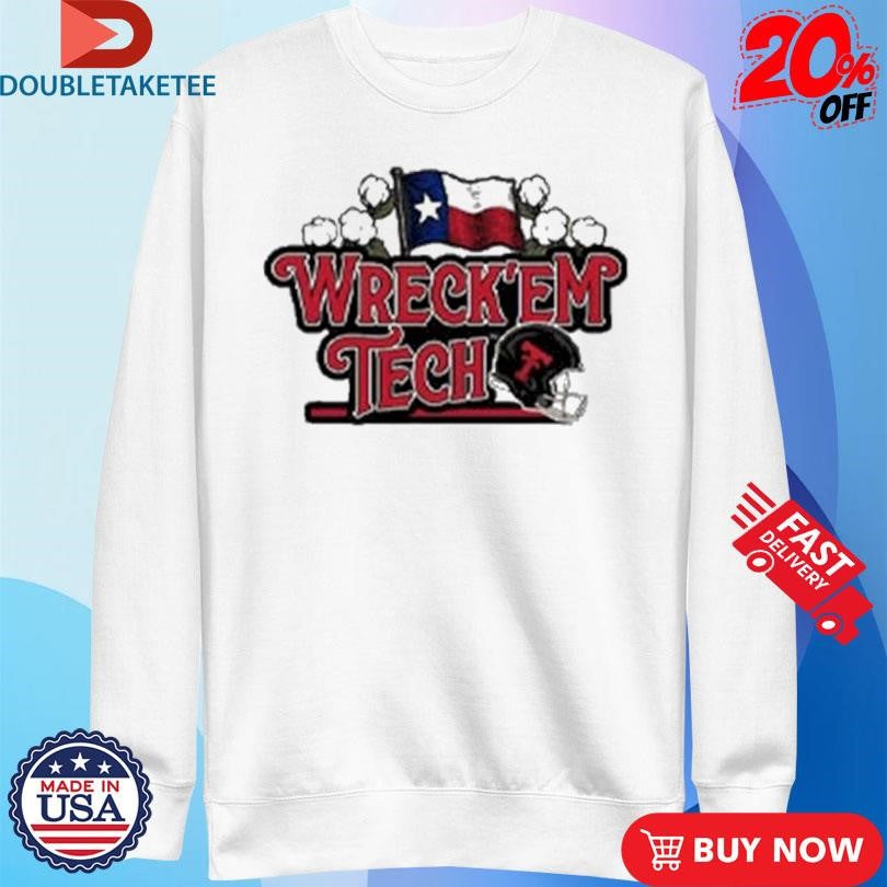 Official Wreck ‘Em Texas Tech Red Raiders Flag Helmet Shirts