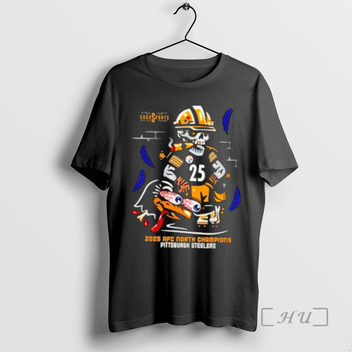 Officials Pittsburgh Steelers 2025 Afc North Champions Skeleton T-Shirts, Hoodie, Sweatshirt | ZylaModa.com