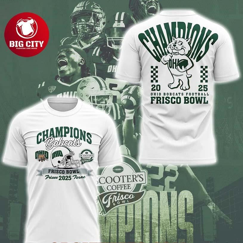 Ohio Bobcats Frisco Bowl Champions Special Two Sided Shirt