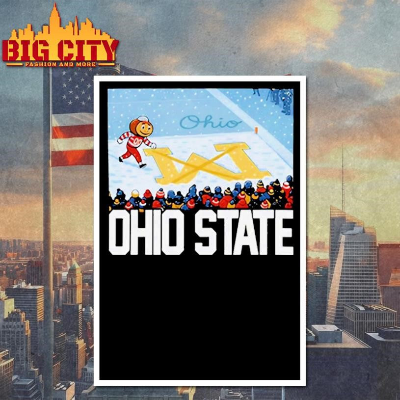 Official Ohio Vs Michigan Rivalry Script Ohio On Big M Shirt