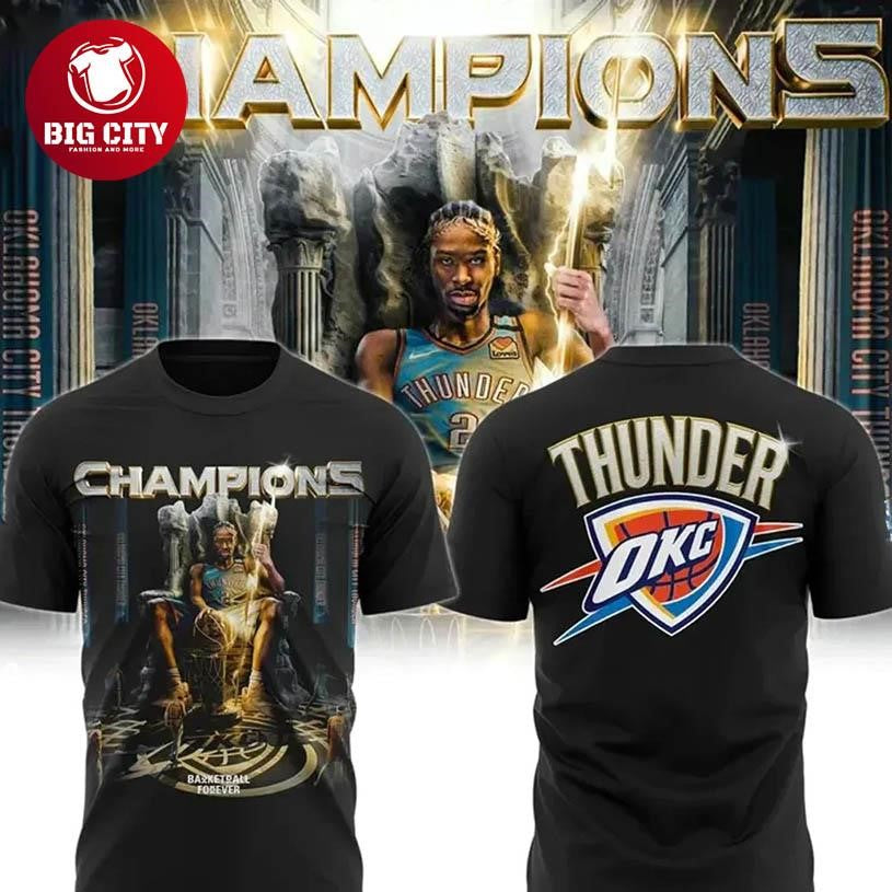 Oklahoma City Thunder 2025 NBA CHAMPIONS MVP Two Sided Shirt