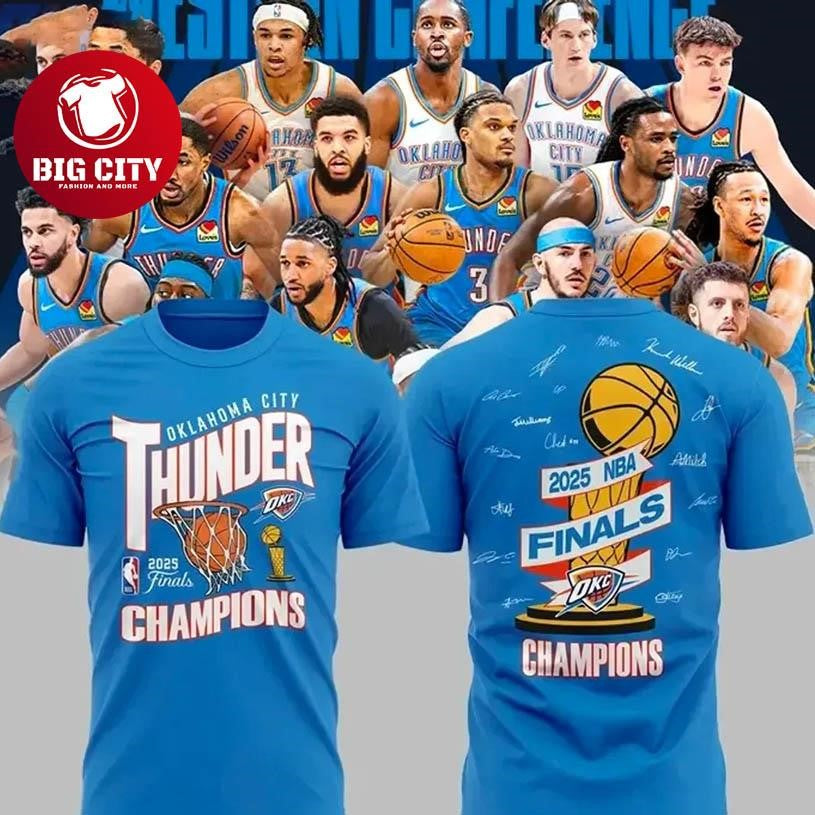 Oklahoma City Thunder Association Champions 2025 Two Sided Shirt