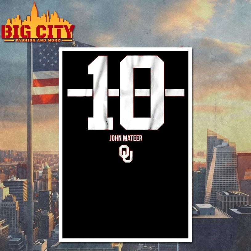 Oklahoma Football John Mateer 10 Stripe Shirt