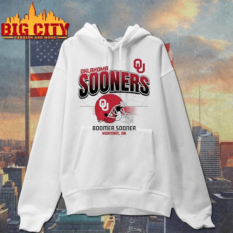 Oklahoma Sooners Boomer Sooner Norman OK Football Helmet Grid shirt
