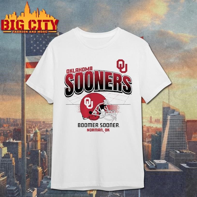 Oklahoma Sooners Boomer Sooner Norman OK Football Helmet Grid shirt