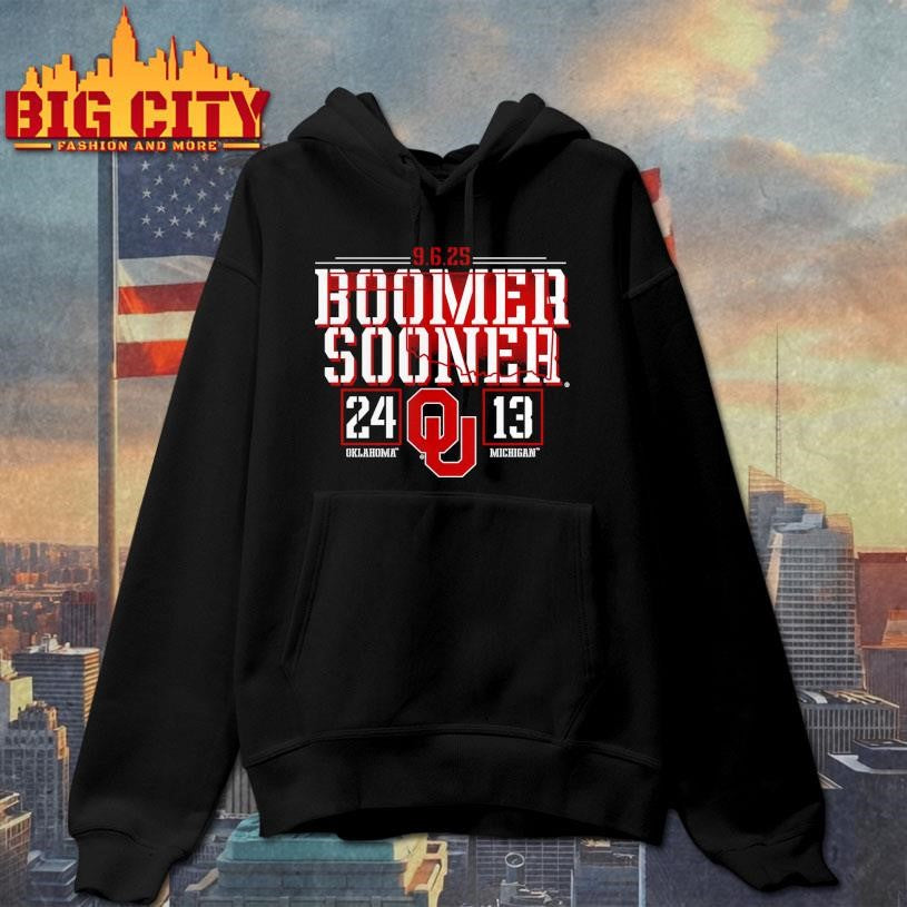 Oklahoma Sooners vs. Michigan Wolverines Boomer Sooner 2025 Score shirt
