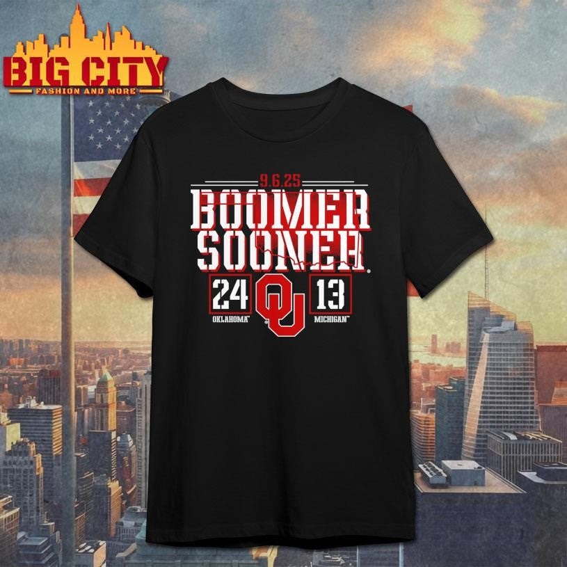 Oklahoma Sooners vs. Michigan Wolverines Boomer Sooner 2025 Score shirt