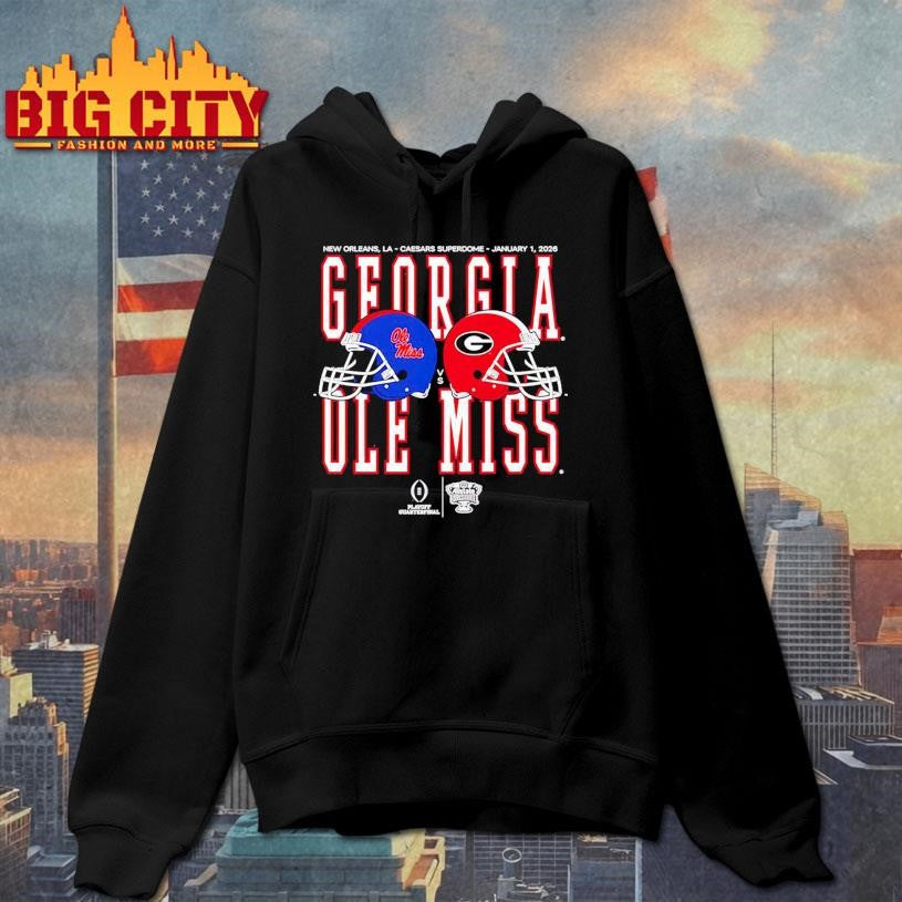 Ole Miss vs Georgia 2026 Allstate Sugar Bowl Helmet Matchup Shirt