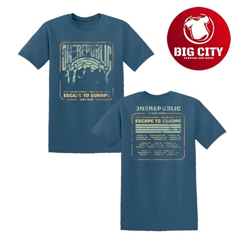 Onerepublic Escape To Europe Tour Two Sided Shirt