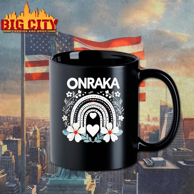 Onraka Bright Orange Rainbow Spirit Design Shirt