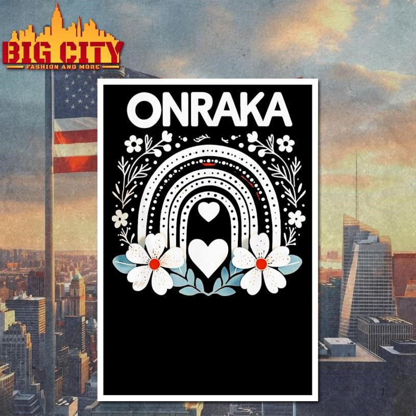 Onraka Bright Orange Rainbow Spirit Design Shirt