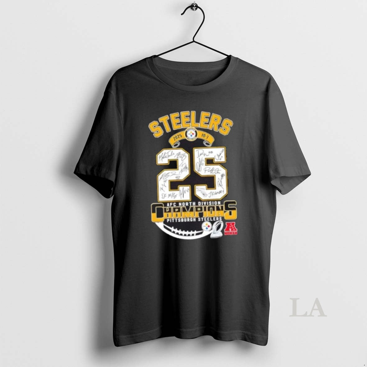 Original 2025 10 7 Afc North Division Champions Pittsburgh Steelers All Signatures T-Shirts, Hoodie, Sweatshirt