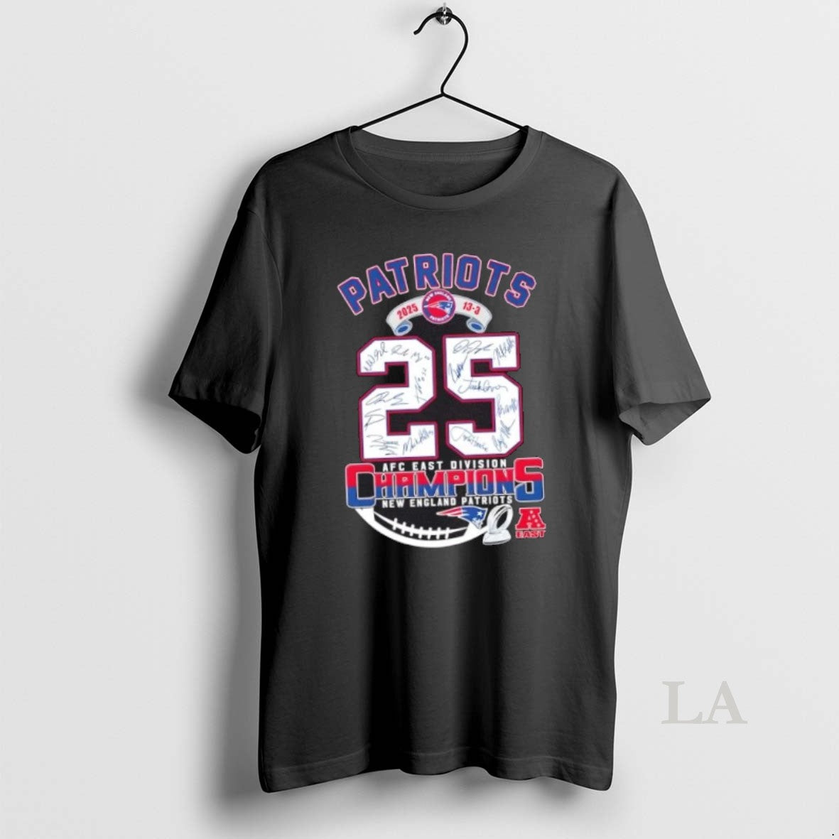 Original 2025 13 3 Afc East Division Champions New England Patriots All Signatures T-Shirts, Hoodie, Sweatshirt