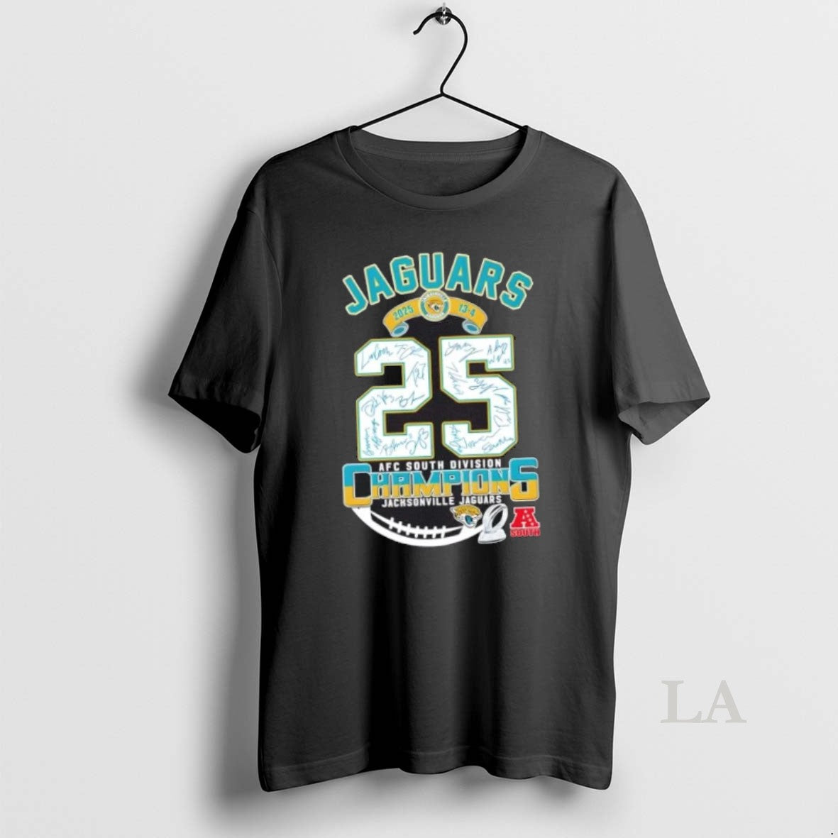 Original 2025 13 4 Afc South Division Champions Jacksonville Jaguars All Signatures T-Shirts, Hoodie, Sweatshirt