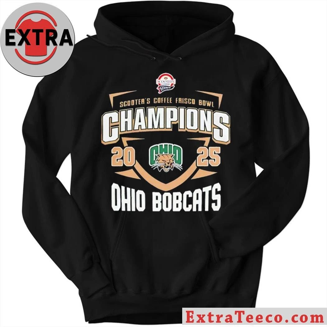 Original Celebrating the Ohio Bobcats’ victory at the Scooter’s Coffee Frisco Bowl 2025 at the Ford Center in Texas Logo Shirt