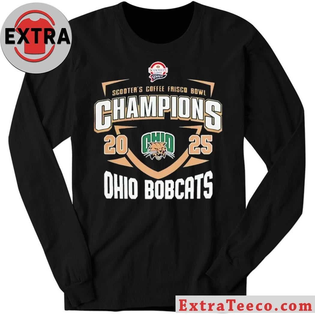 Original Celebrating the Ohio Bobcats’ victory at the Scooter’s Coffee Frisco Bowl 2025 at the Ford Center in Texas Logo Shirt