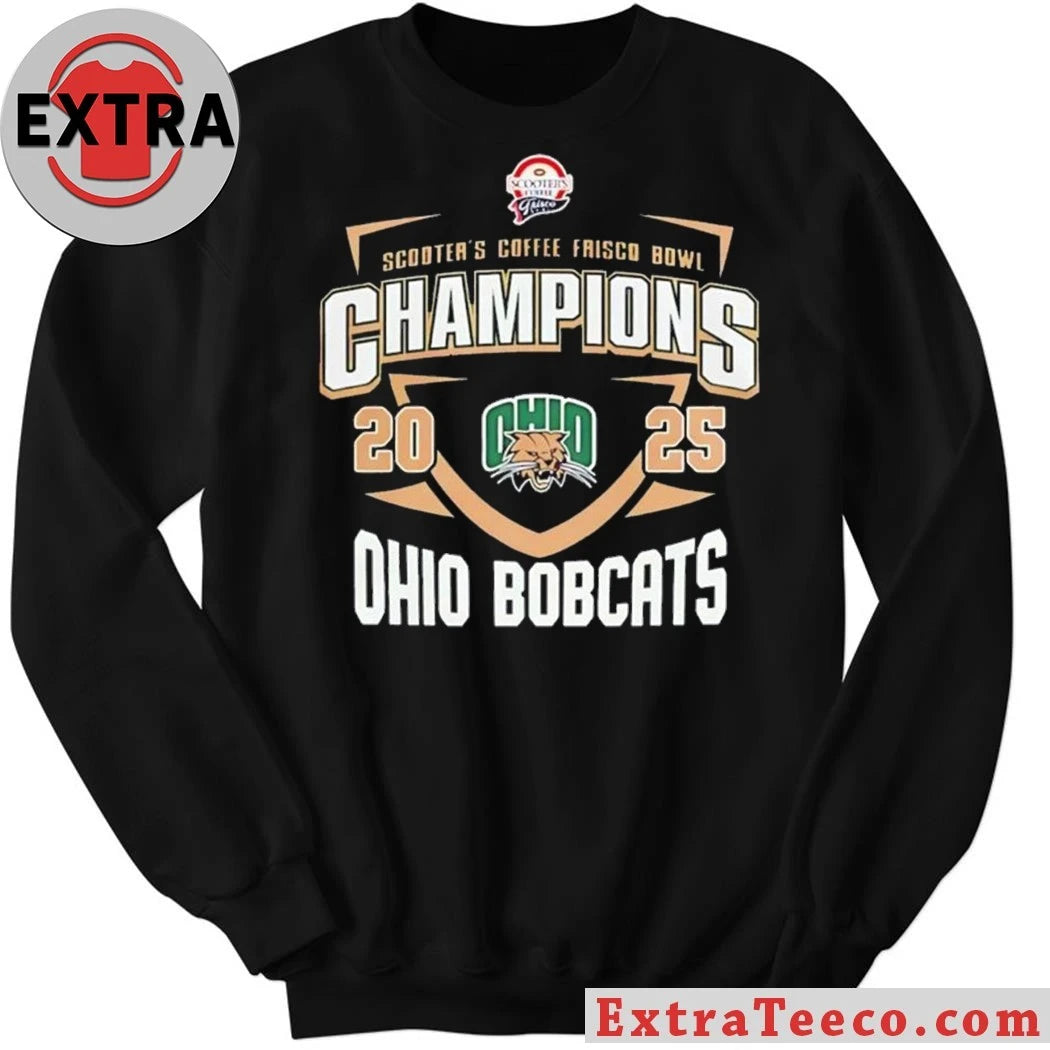 Original Celebrating the Ohio Bobcats’ victory at the Scooter’s Coffee Frisco Bowl 2025 at the Ford Center in Texas Logo Shirt