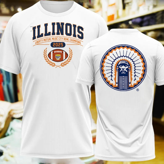 Original Illinois Football Champions 2025 Music City Bowl Champions Logo T-Shirt