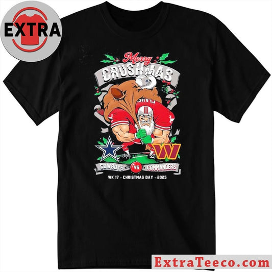 Original Merry Christmas Week 17 Dallas Cowboys vs. Washington Commanders game on Christmas Day 2025 Logo Shirt