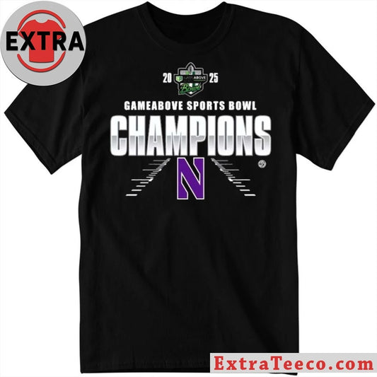 Original Northwestern Wildcats Gameabove Sports Bowl Champions 2025 victory of the Wildcats football team over Central Michigan Chippewas Shirt
