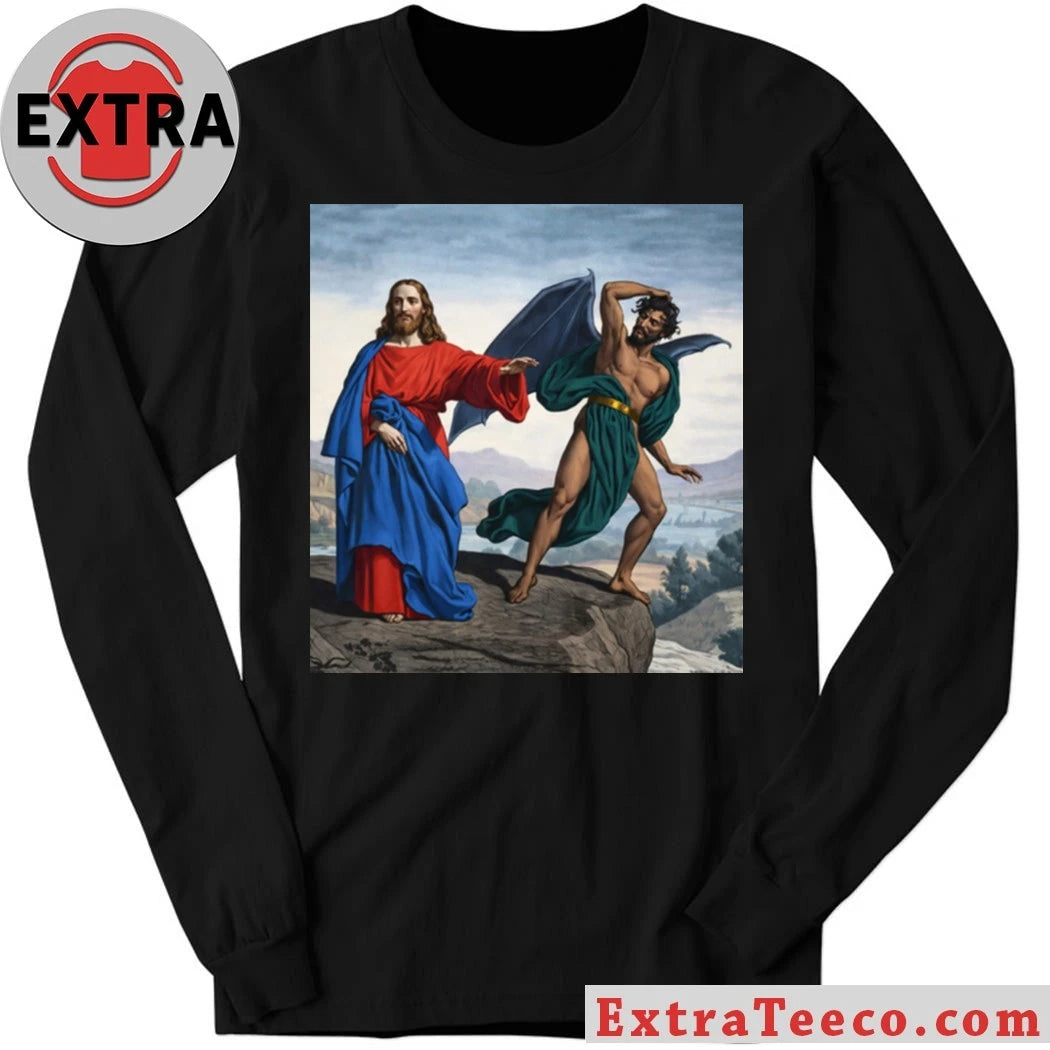 Original Temptation of Christ Jesus vs Satan Art T-Shirt