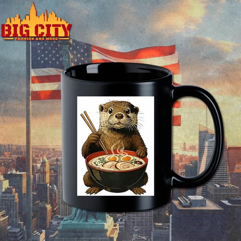Otter eating ramen cartoon shirt