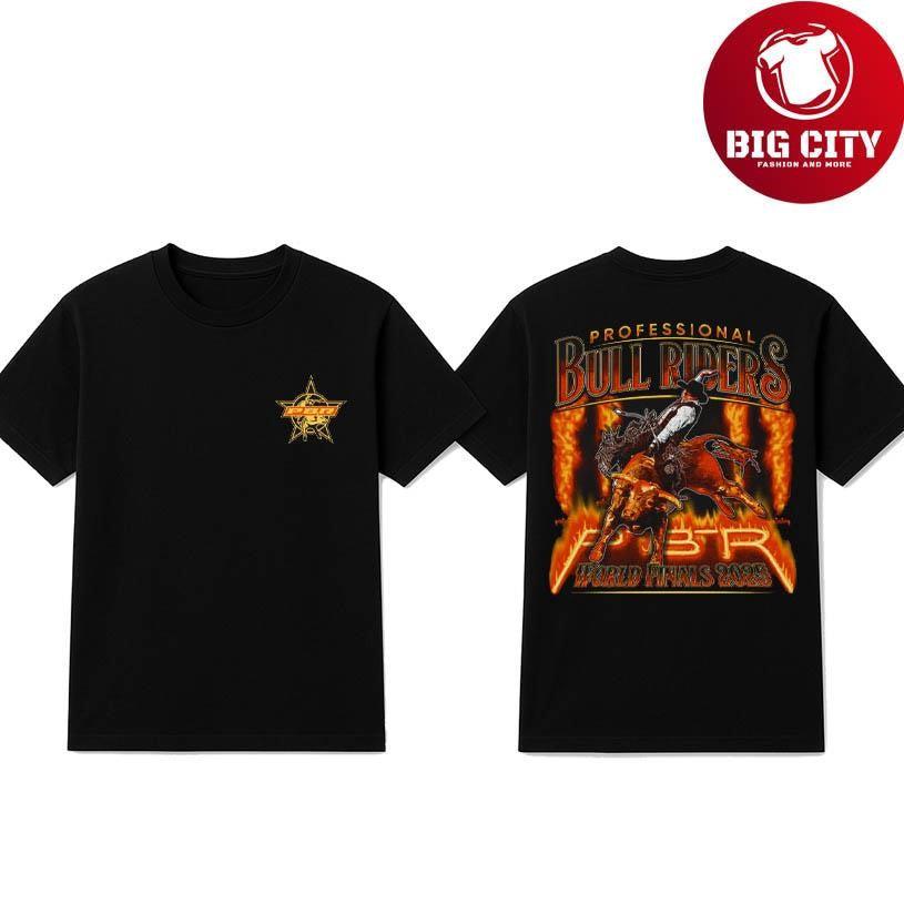 PBR World Finals Fire Flames Rodeo 2025 Two Sided Shirt