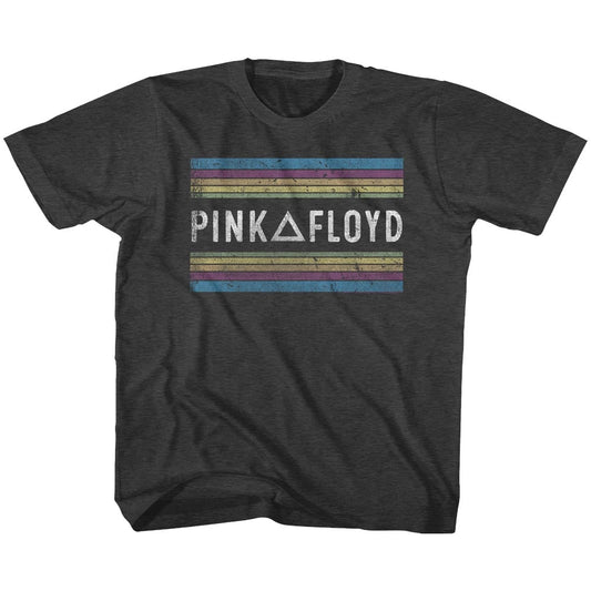 Pink Floyd Youth S/S T-Shirt - Pink Floyd Rainbows - Heather Black Heather