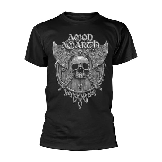 Amon Amarth Unisex T-shirt: Grey Skull (back print)