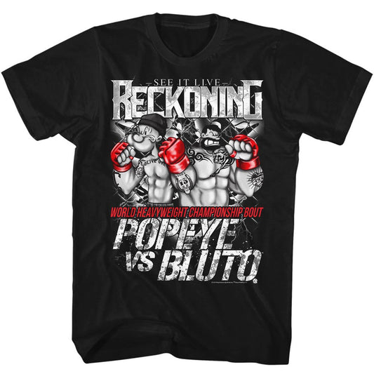 Popeye Mens S/S T-Shirt - Reckoning - Solid Black