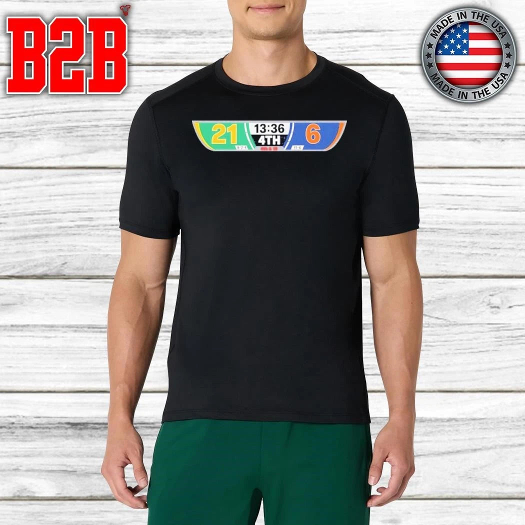 Packers 21 Bears 6 Scoreboard Fourth Quarter Football Shirt