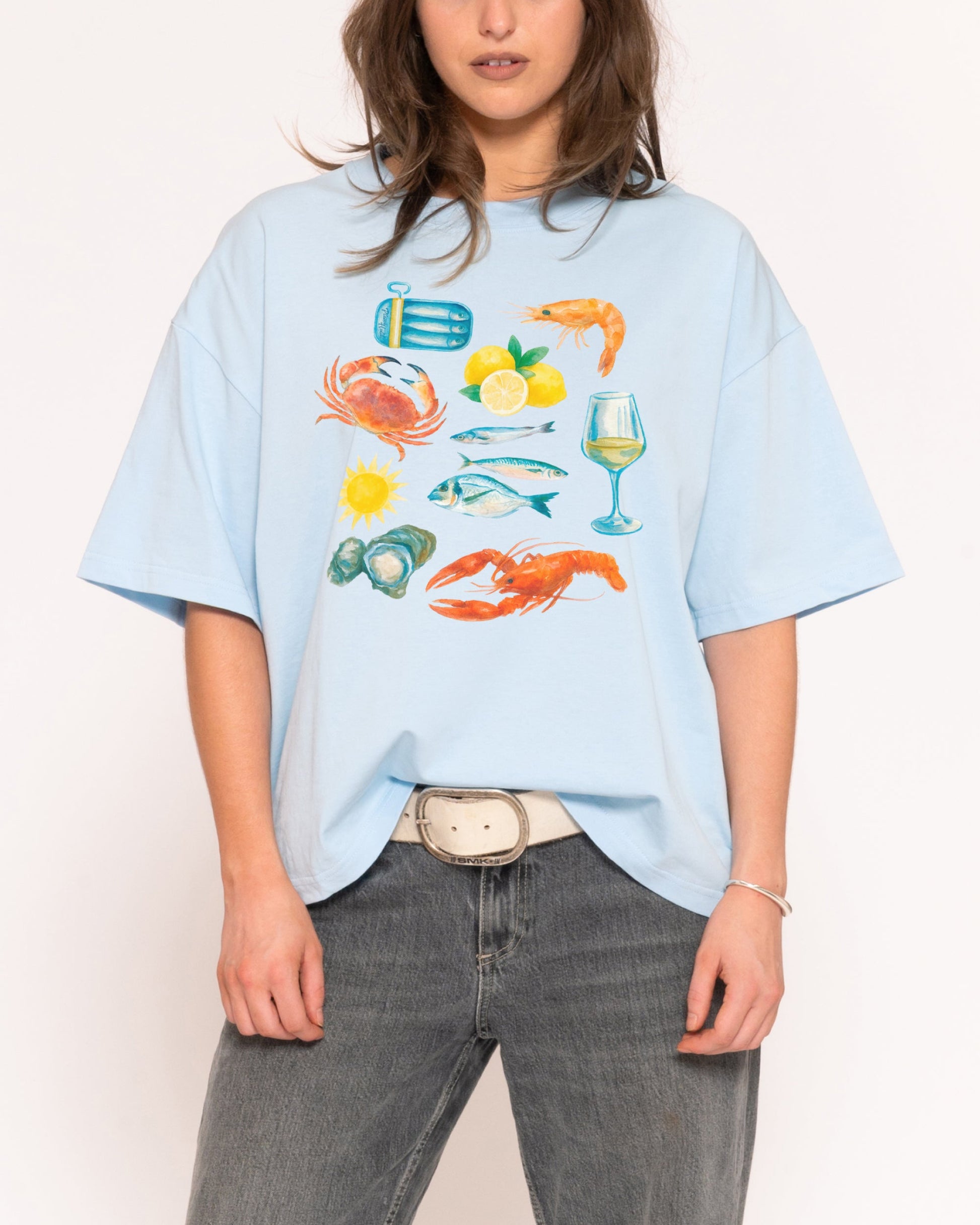 Seafood Platter Boxy Crop Tee