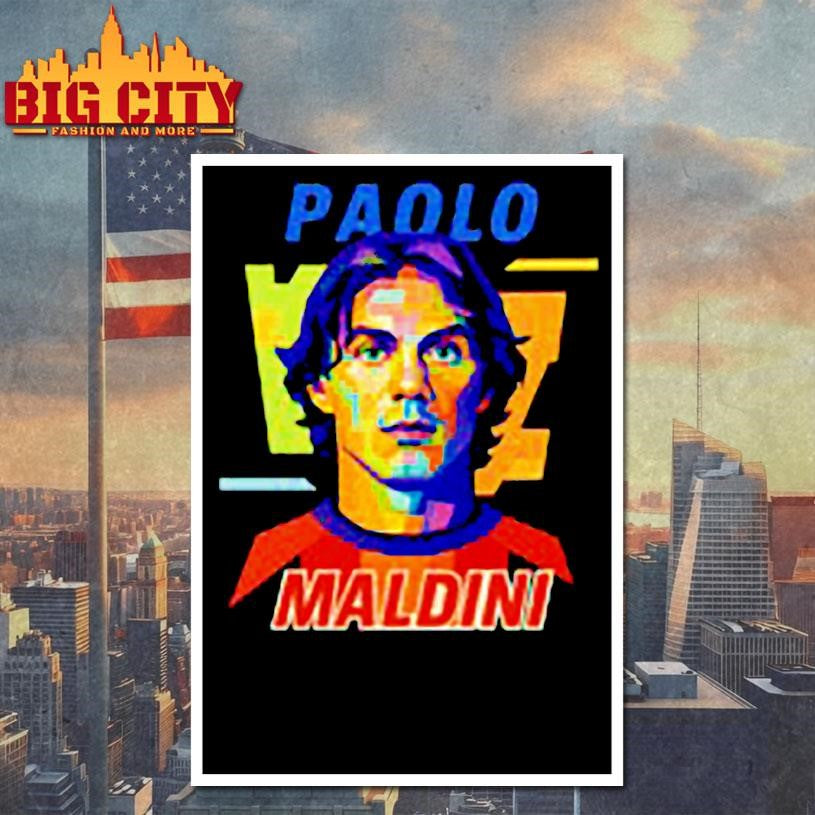 Paolo Maldini AC Milan Football Legend Pop Art Shirt