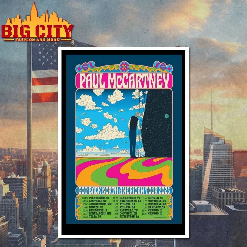 Paul McCartney Got Back North American Tour 2025 Poster shirts