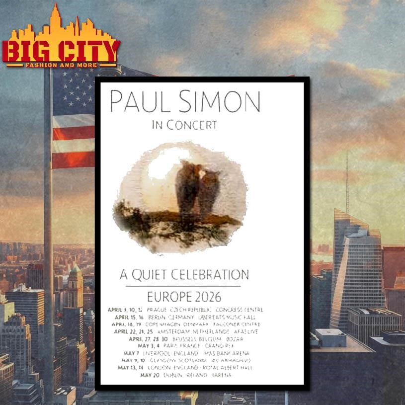 Paul Simon A Quiet Celebration Europe 2026 Tour Shirt