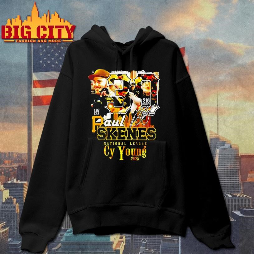 Paul Skenes Pittsburgh Pirates 2025 National League Cy Young signature shirt
