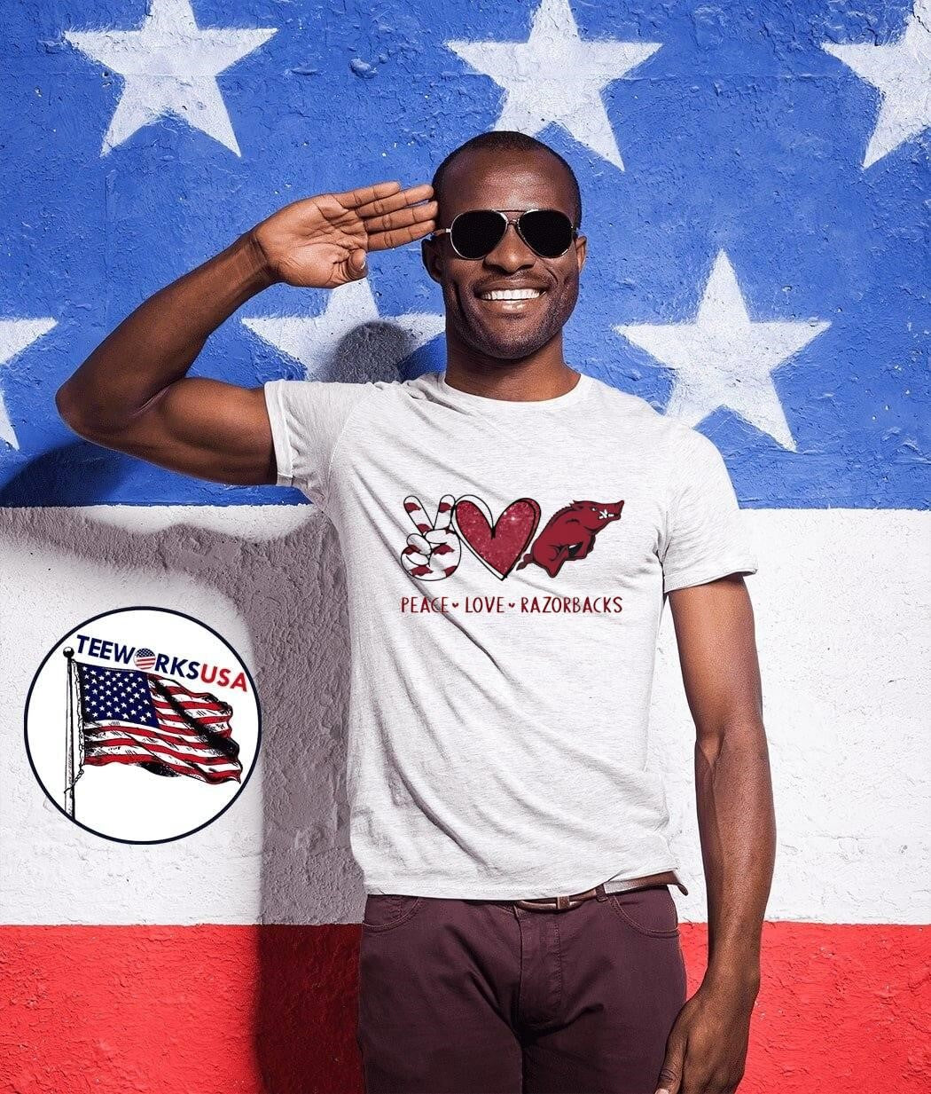 Peace Love Arkansas Razorbacks shirt