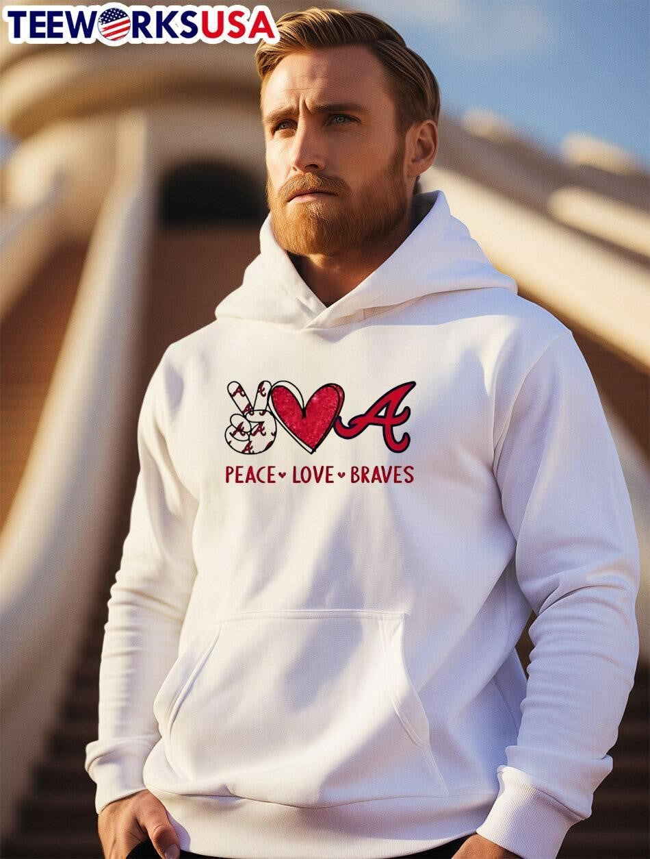Peace Love Braves Atlanta Baseball Fan Graphic shirt