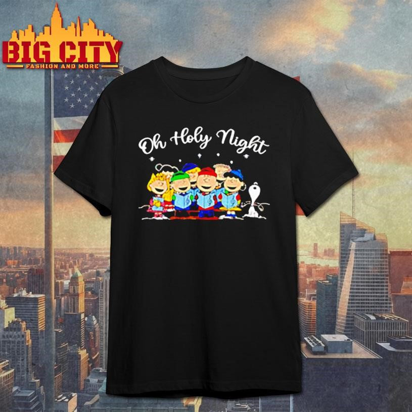 Peanuts characters Oh Holy Night Christmas carol shirt