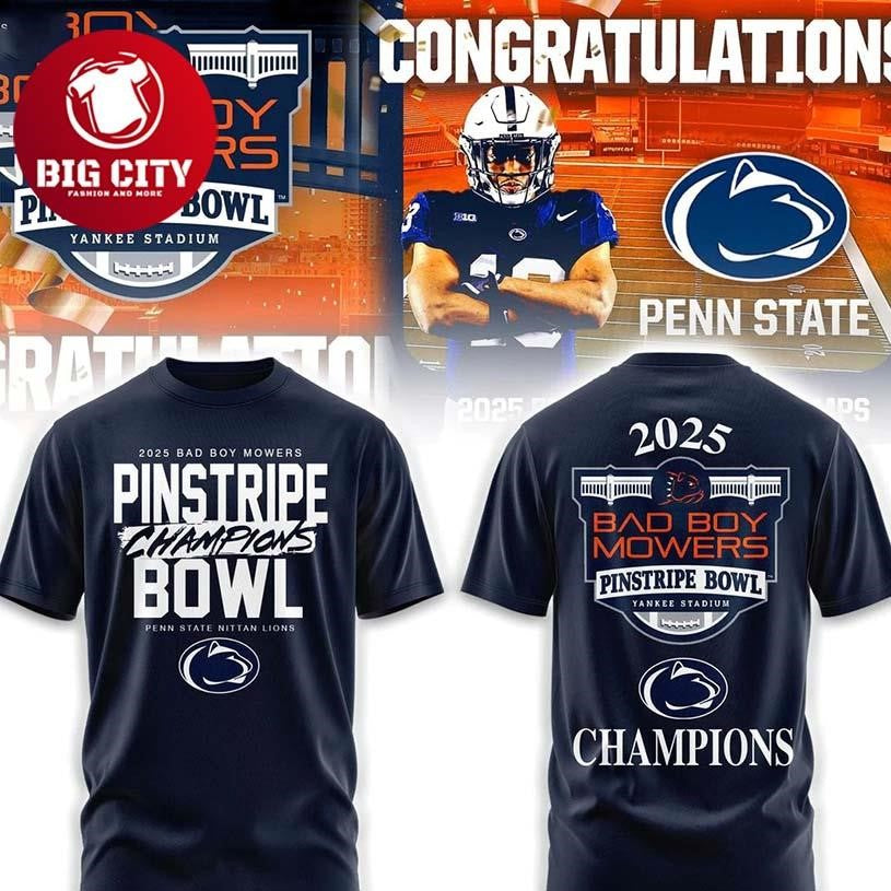 Penn State Nittany Lions Pinstripe Bowl Champions Two Sided Shirt