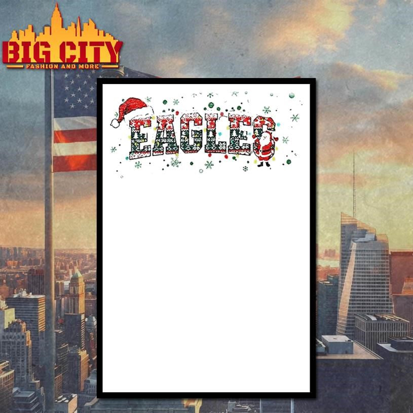 Philadelphia Eagle Football Santa hat light bulb Tis The Season Merry Christmas shirt