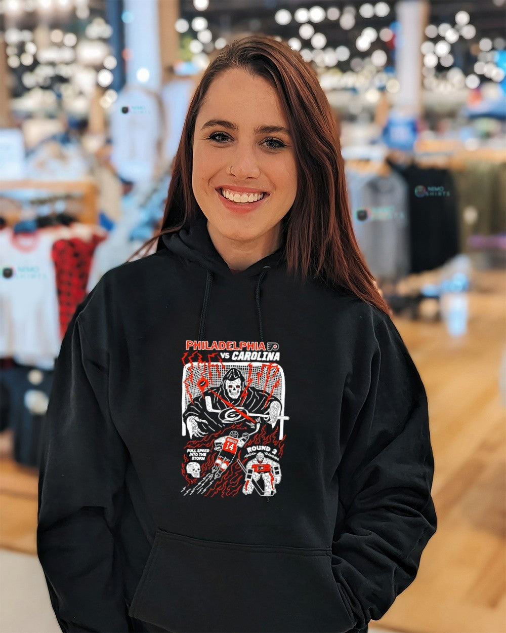 Philadelphia Flyers vs Carolina HUrricanes round 2 full speed into the storm shirt