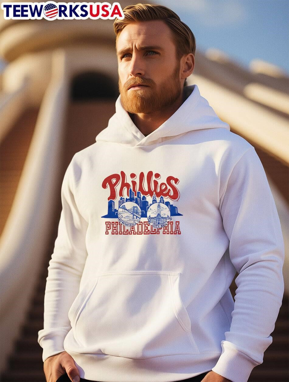 Phillies Philadelphia Walt Whitman Bridge City Hall shirt