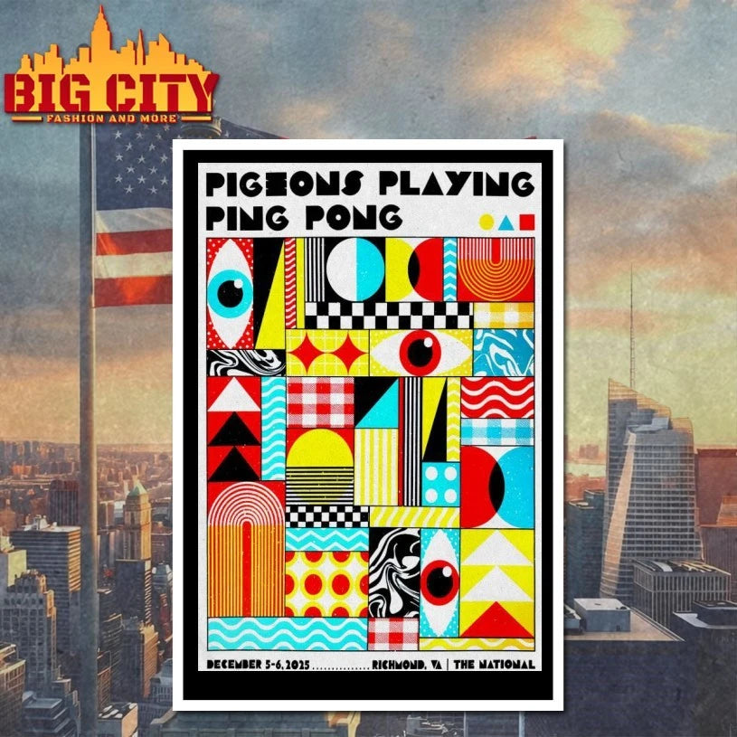 Pigeons Playing Ping Pong 12-5 12-6-2025 Richmond VA Poster shirt